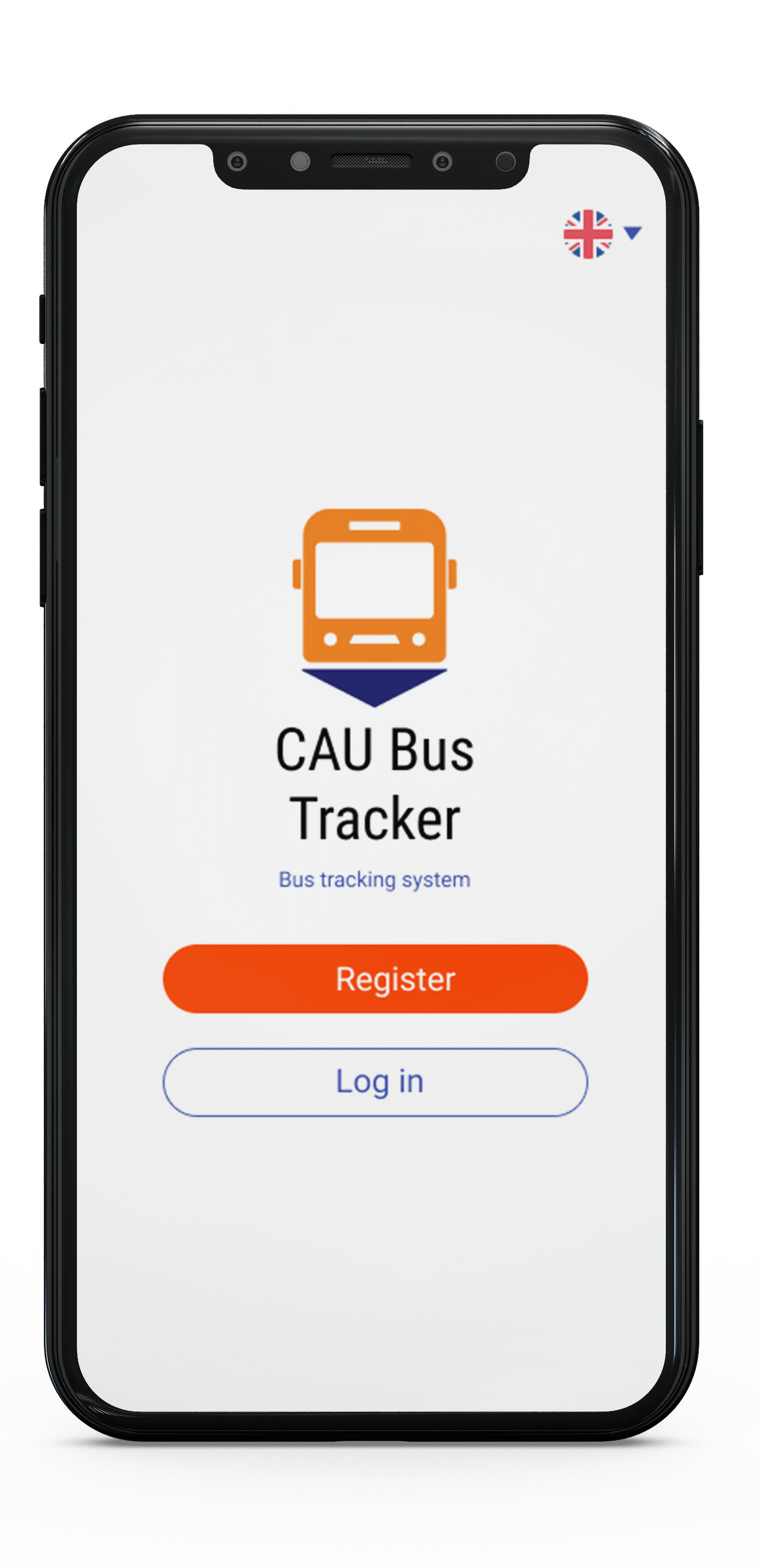 bus tracker app opening screen